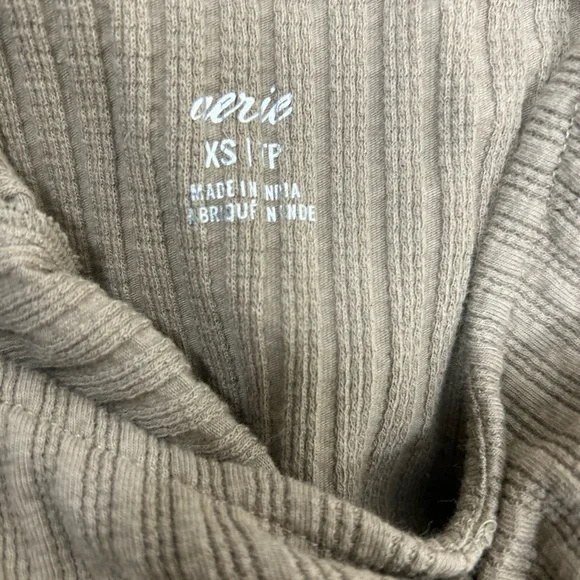 Aerie Brown Babydoll Dress XS Ribbed Top Tiered Skirt Lace Trim Boho Cami - Picture 8 of 12